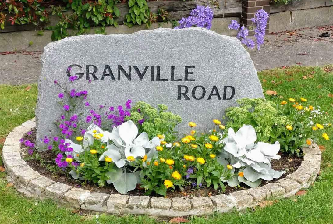 Granville Road name stone 2019